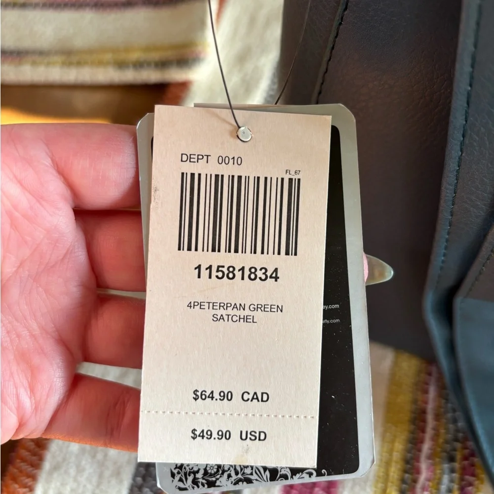 NWT Loungefly Disney Peter Pan Green Mini Tote/Crossbody Bag - Picture 3 of 6